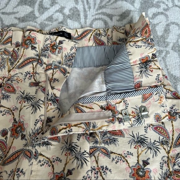 Zara Woman Floral Fitted Tulip High Paper Bag Waist Mini Skirt w/ Pockets - Picture 5 of 11